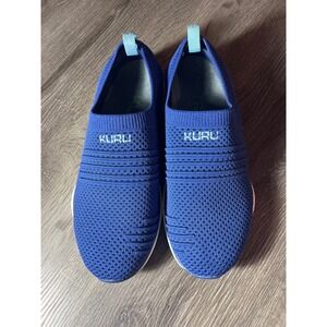 Kuru Atom Women 7.5 Royal Blue Knit Slip On Walking Sneakers Orthopedic Support